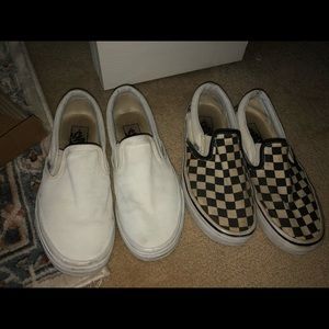 (2) pairs of slip on vans